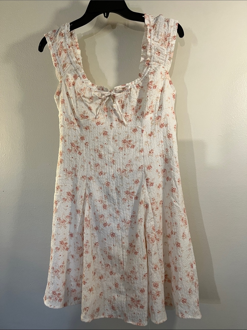 Aeropostale White Mini Dress with Pink Floral Print